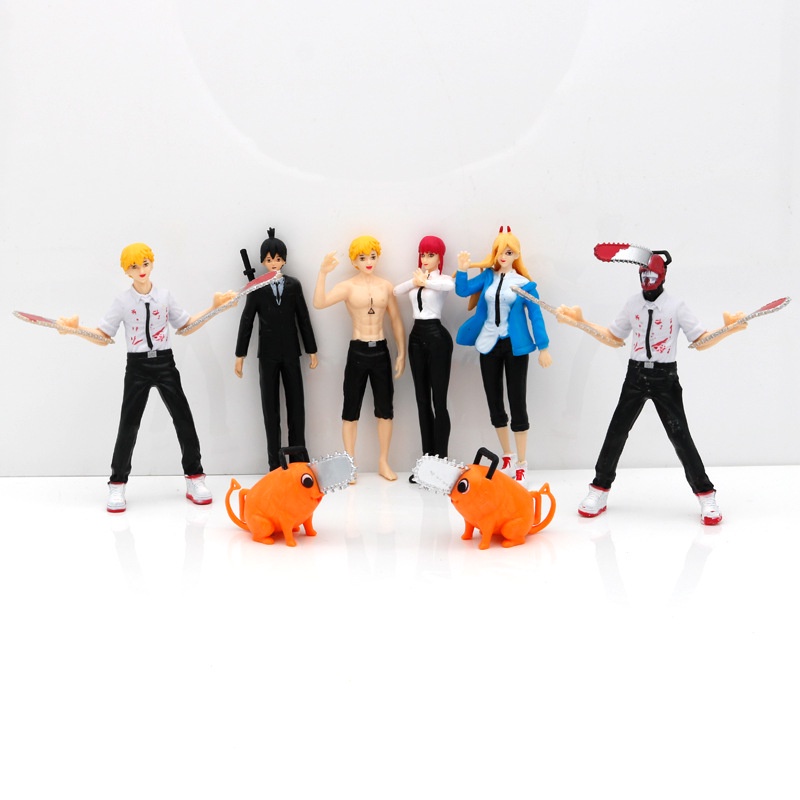Set 8 Mô Hình Nhân Vật Phim Hoạt Hình Chainsaw Man Denji Power Pochita