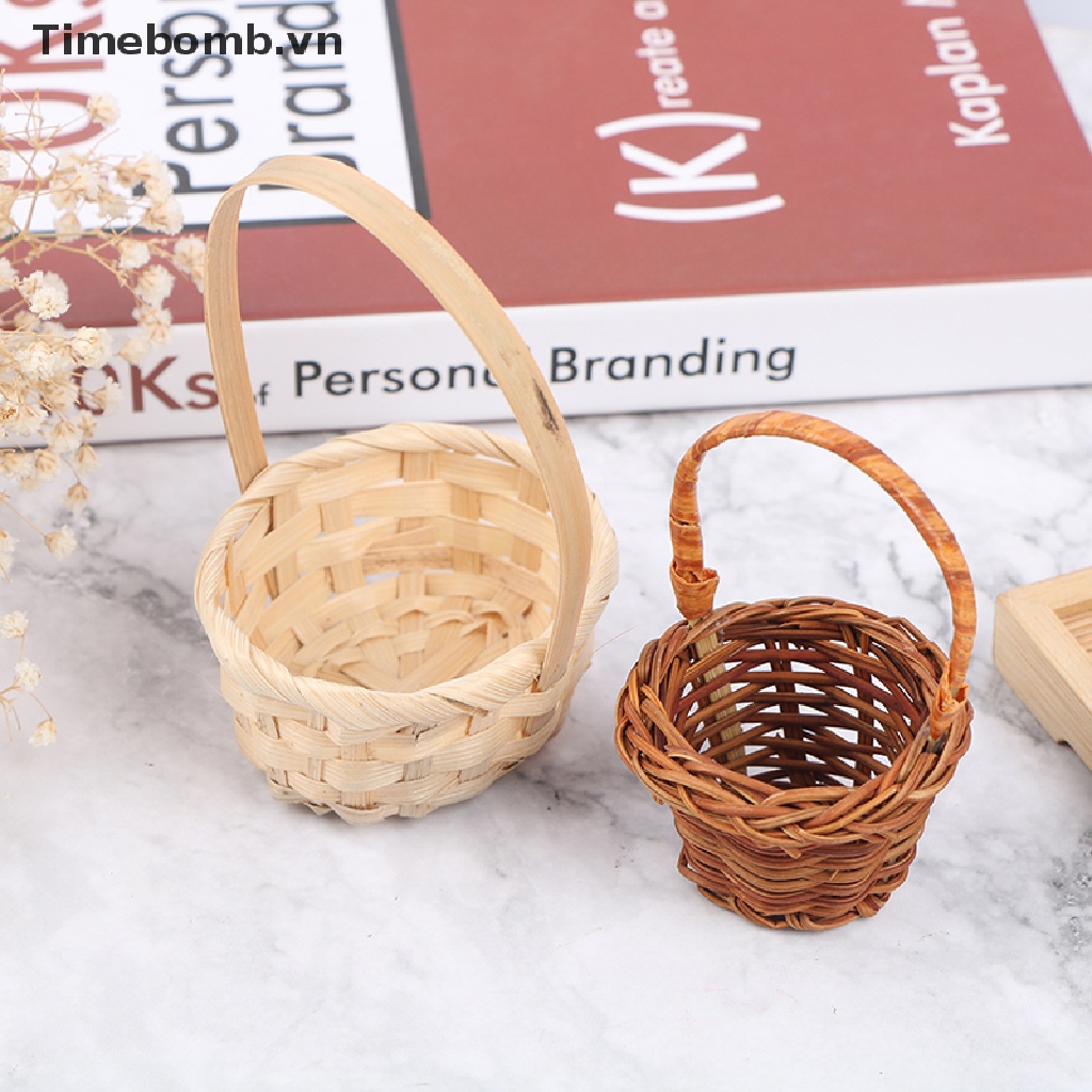 Giỏ Đan Thủ Công Đựng Rau Củ Quả Trang Trí Nhà Búp Bê Tỉ Lệ 1: 12