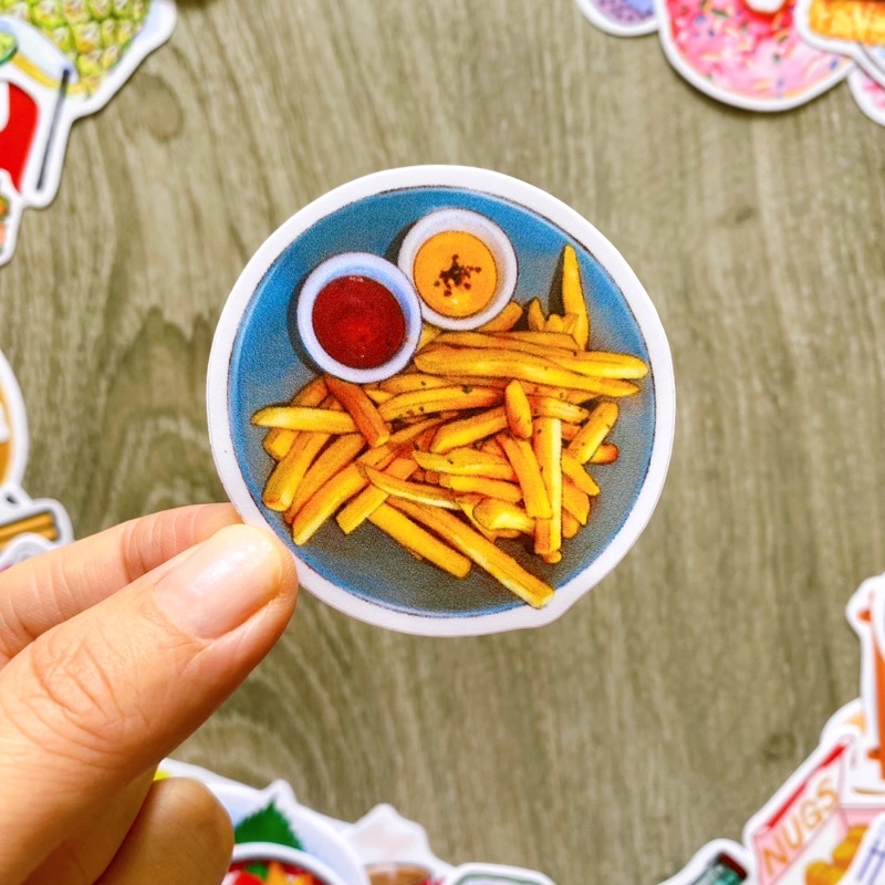 Sticker FOOD - THỨC ĂN  CHỐNG NƯỚC dán trang trí xe, laptop, nón bảo hiểm, vali, đàn guitar, máy tính, ốp điện thoại