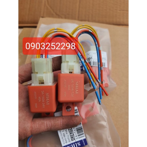 Com bo 10 rơ le 4 chân song song 12v 24v sihai cao cấp kèm rắc