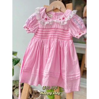 ĐẦM SMOCK CỔ SEN HỒNG TÍM