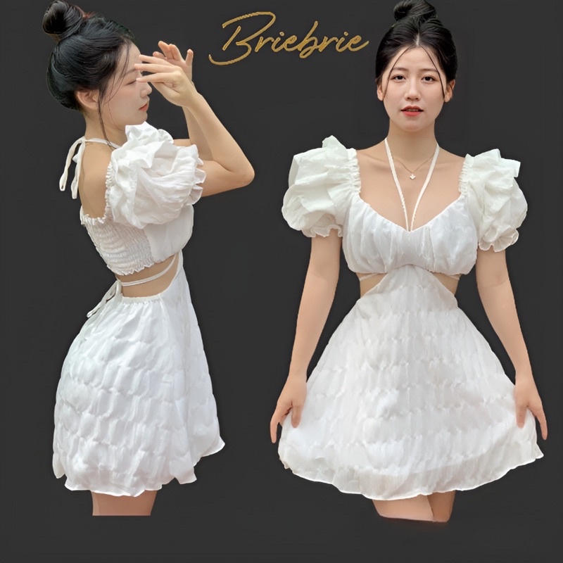 Đầm cánh tiên 3 màu Briebrie cao cấp chất liệu xốp phồng, sang chảnh - 293
