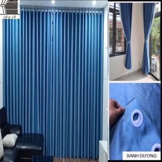 Rèm cửa sổ màu xanh dương, chống nắng chống bám bụi cao cấp