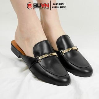 Giày sục nữ 2p mũi tròn đai xích đẹp - sang chảnh da mềm cao cấp chuẩn xinh