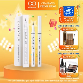 Bút kẻ mắt nước siêu mảnh chống trôi Karadium Waterproof Brush Liner Black vỏ trắng - eyeliner kẻ mắt dạ Hàn Quốc