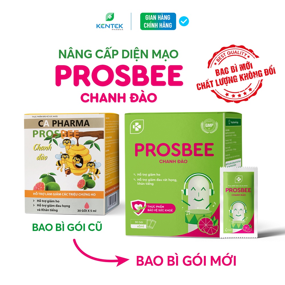 Siro ho thảo dược Prosbee chanh đào giúp giảm ho, bổ phế dành cho trẻ em