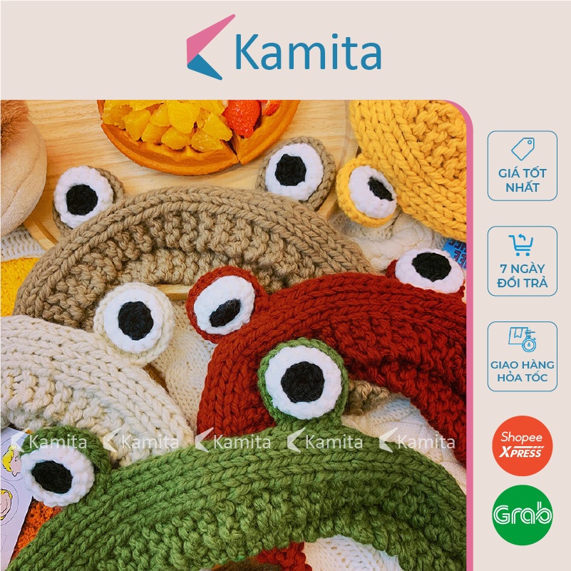 Mũ Len Beanie Con Êch Đáng Yêu Cute KAMITA Phong Cách Hàn Quốc, Nón Len Vintage Đẹp Mắt Ếch Mùa Đông Unisex Nam Nữ ML23