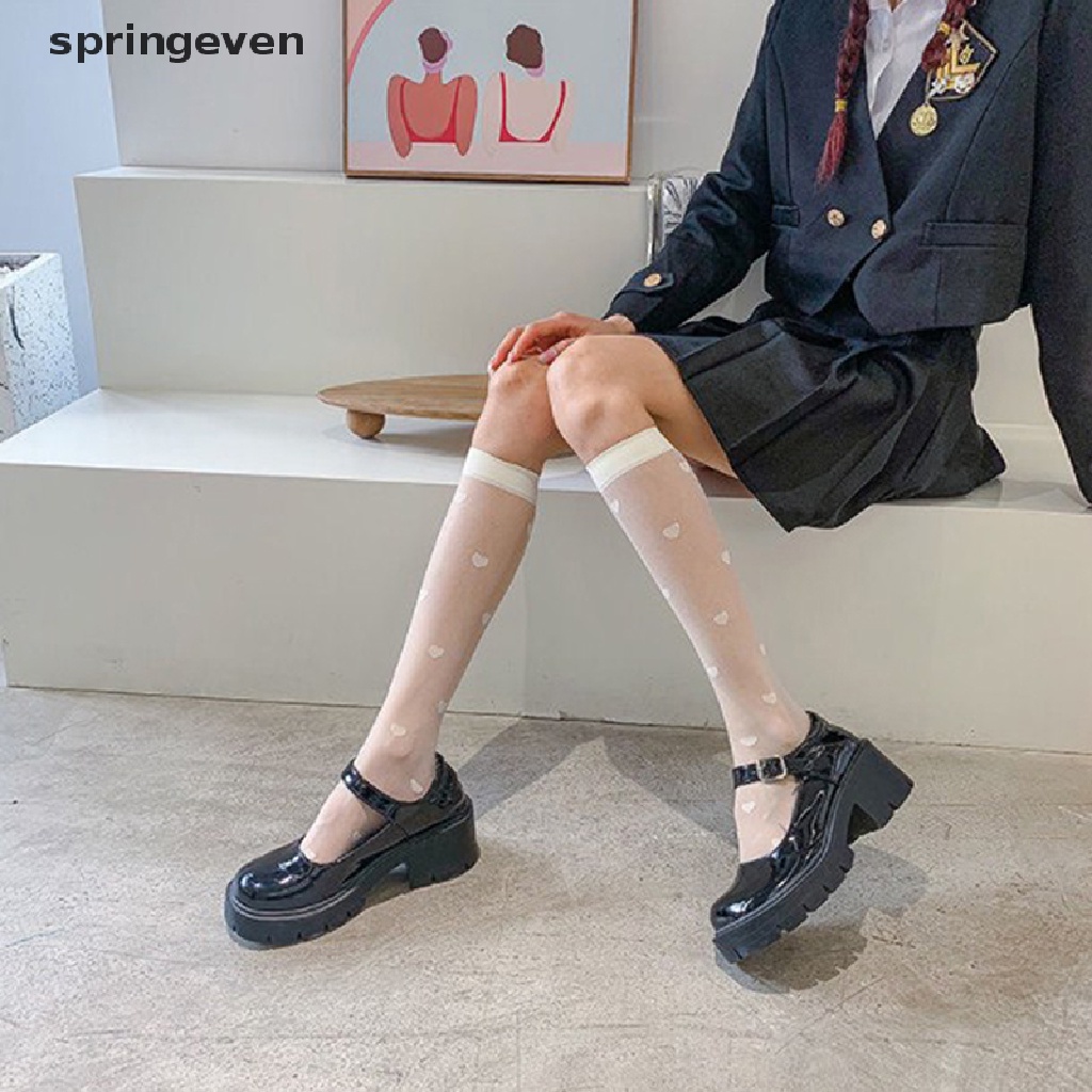 Vớ Cao Qua Gối Trong Suốt Họa Tiết Dễ Thương Dành Cho Nữ