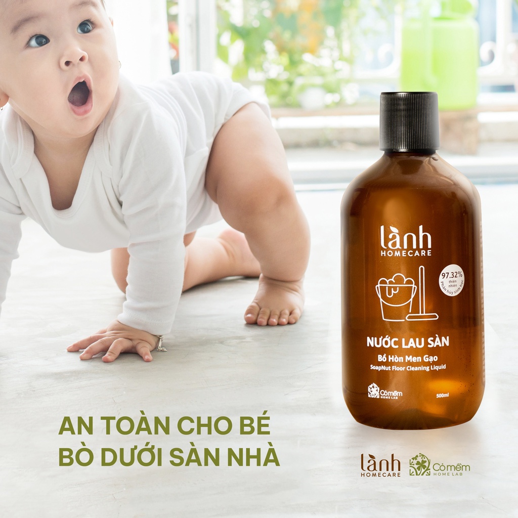 Nước lau sàn nhà Thiên nhiên Bồ hòn Men gạo 500ml LÀNH Homecare