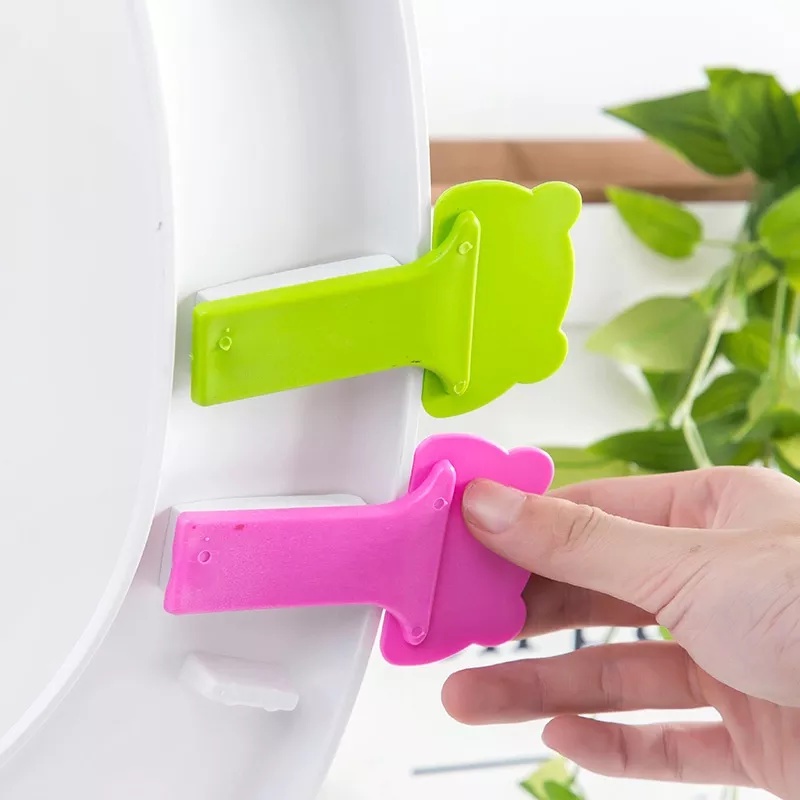 Dụng cụ nhấc nắp bồn cầu chống vi khuẩn thông minh/ Miếng nhựa mở nắp bồn cầu hình thú ngộ nghĩnh chống bẩn tay