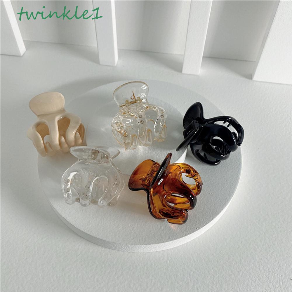 Kẹp Tóc Càng Cua Nhỏ Bằng Nhựa Họa Tiết Hình Học Rỗng Lấp Lánh Cho Nữ