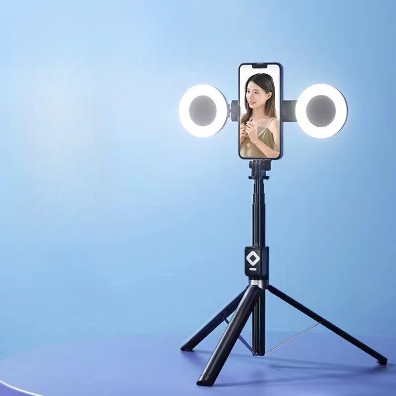 Gậy chụp ảnh tự sướng 3 chân bluetooth có đèn led, gậy chụp hình selfie đa năng điều khiển từ xa