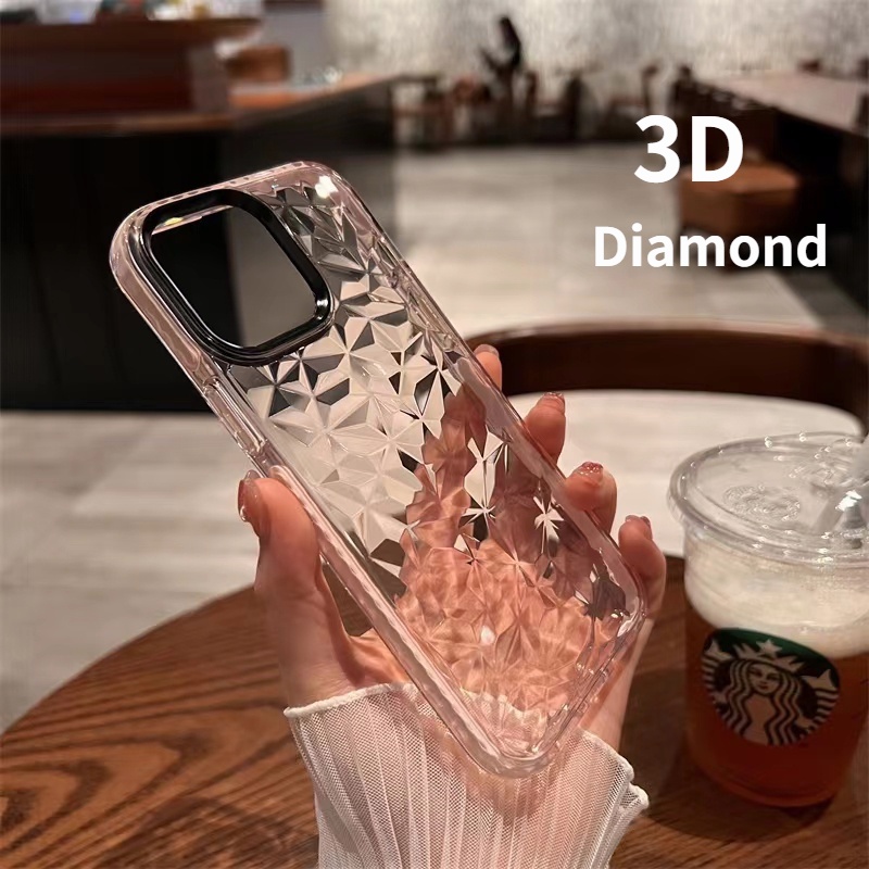Ốp điện thoại kim cương trong suốt thích hợp cho iPhone 6 6s 7 8 Plus X XR Xs Max 11 12 13 14 Pro Max Plus