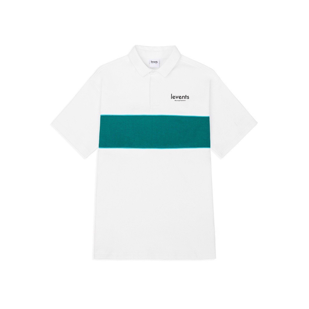 Áo Polo L e v e n t s Kẻ Ngang Xanh Nam Nữ Unisex Chất Thun Cá Sấu Cotton Cao Cấp