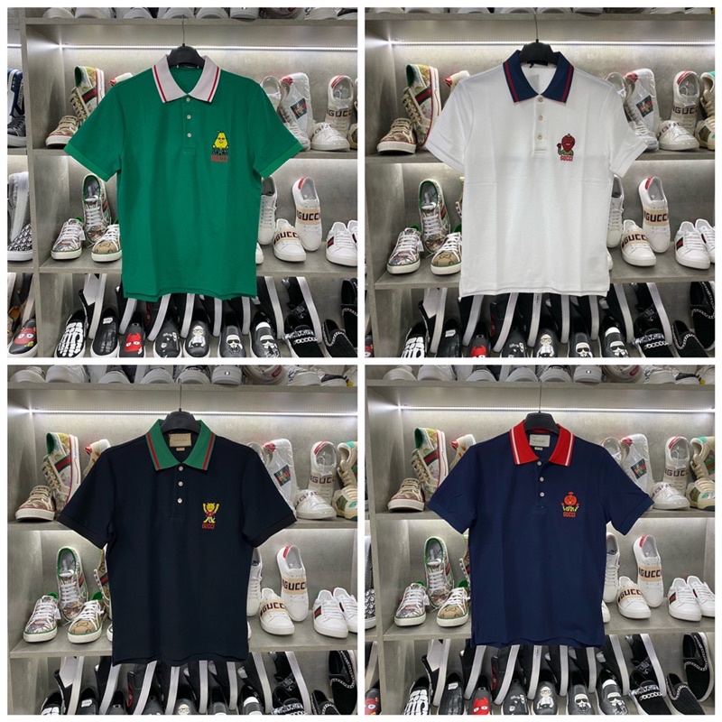 Áo polo gucci phối cổ logo thêu ngực cực đẹp 2353, áo thun gucci cổ bẻ chất gai siêu đẹp