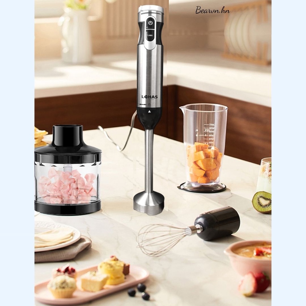 Bộ Máy Xay Cầm Tay Đa Năng 5 in 1 HÀN QUỐC LOHAS LS-328 Máy Xay Thịt, Xay Sinh Tố, Đánh Trứng