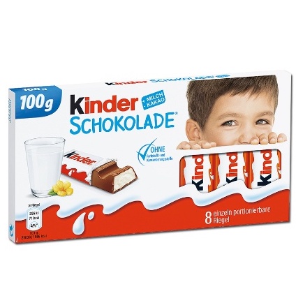 Socola Sữa Vỉ 8 Thanh hiệu Kinder 100g