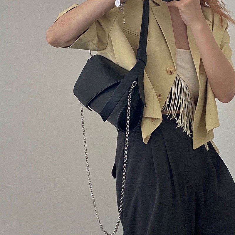 MISCHA Túi Xách Da PU Màu Trơn Phong Cách Phương Tây Thời Trang Cho Nữ