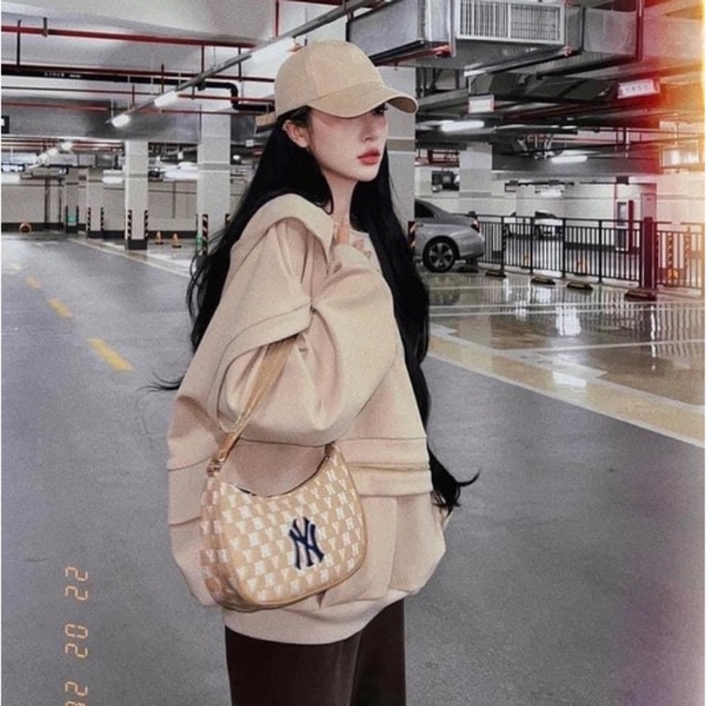 -tqxk- -CHUẨN HÃNG- TÚI ĐEO VAI KẸP NÁCH MLB MONOGRAM HOBO FULL TAG tqxk TQXK
