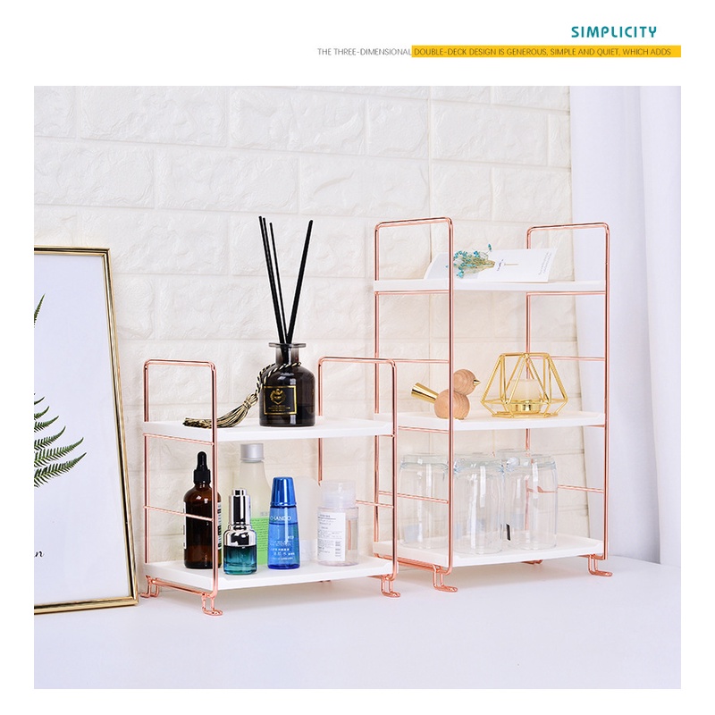 Hàng quốc tế Kệ trang điểm inox hồng rosegold SHESHOP SHE41 Vòi sen & vòi xịt vệ sinh