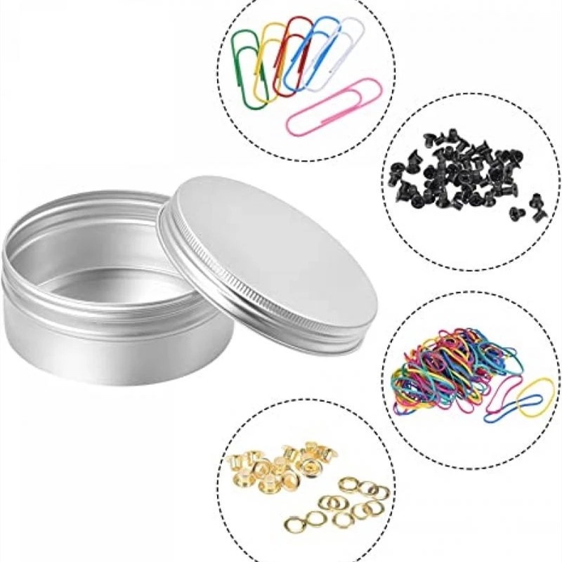 Hũ Đựng Nến / Kem / Mật Ong / Trang Sức Hình Tròn Cỡ Nhỏ Bằng Nhôm 15ML Tiện Dụng