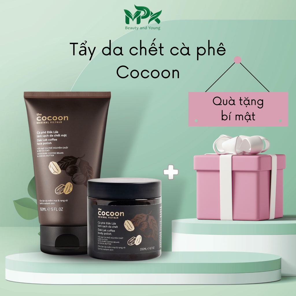 Tẩy da chết cocoon cà phê Đắk Lắk dùng cho body và mặt - MPX