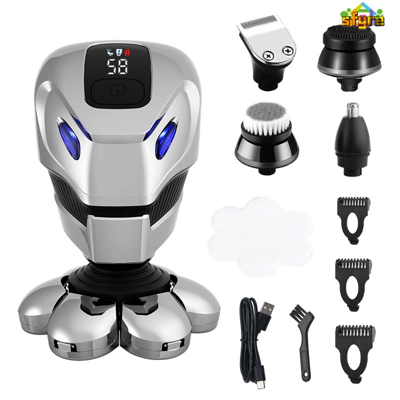 Máy Cạo Râu Điện 7 Trong 1 Không Dây Chống Thấm Nước Có Thể Sạc Lại Cho Nam