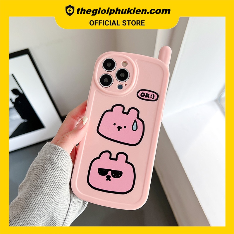 Ốp lưng iphone hình điện thoại thỏ ok 6/6s/7/8/x/xr/xs/11/12/13/14/pro/max/plus/promax - sb2017