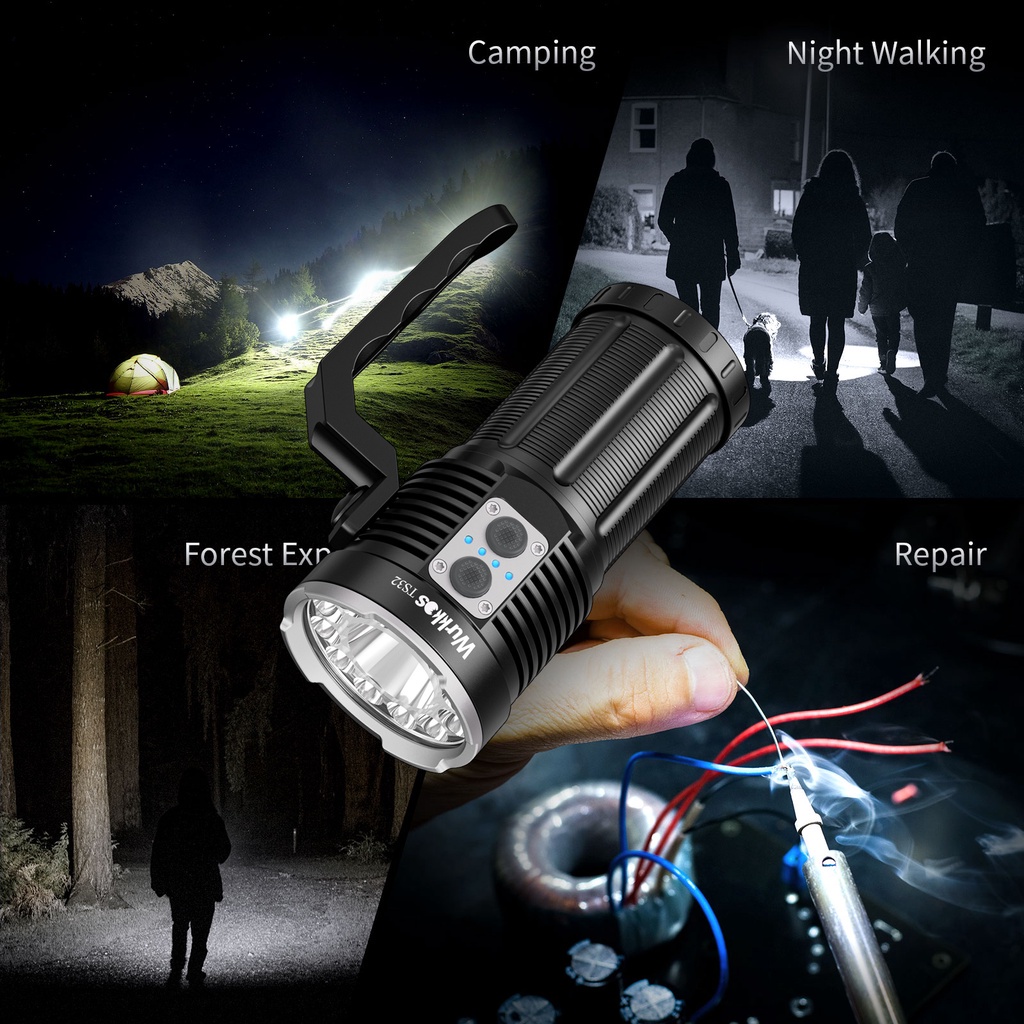 Tay cầm đèn pin WURKKOS TS32 chuyên dụng dành cho cắm trại