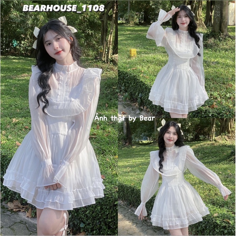 🌿 ĐẦM - VÁY TRẮNG TIỂU THƯ DÀI TAY * MISO * mặc sinh nhật, đi tiệc, kỷ yếu