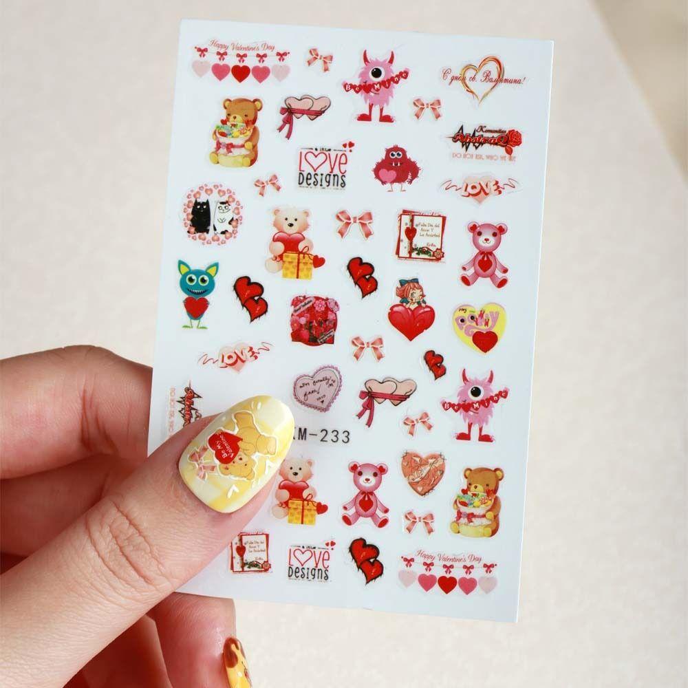 Miếng Dán Trang Trí Móng Họa Tiết Hoạt Hình Dễ Thương