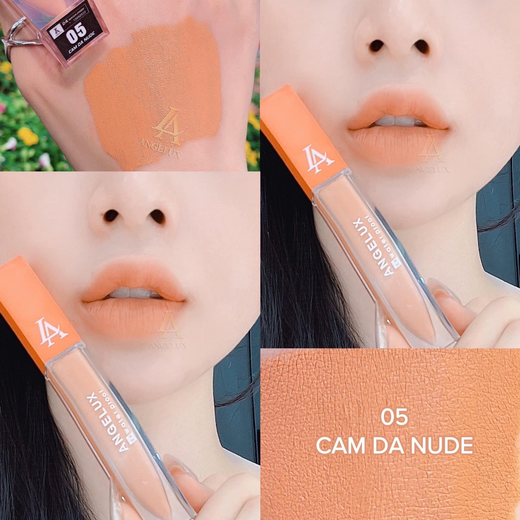 Son Kem Siêu Lì Angelux Màu Cam Da Nude