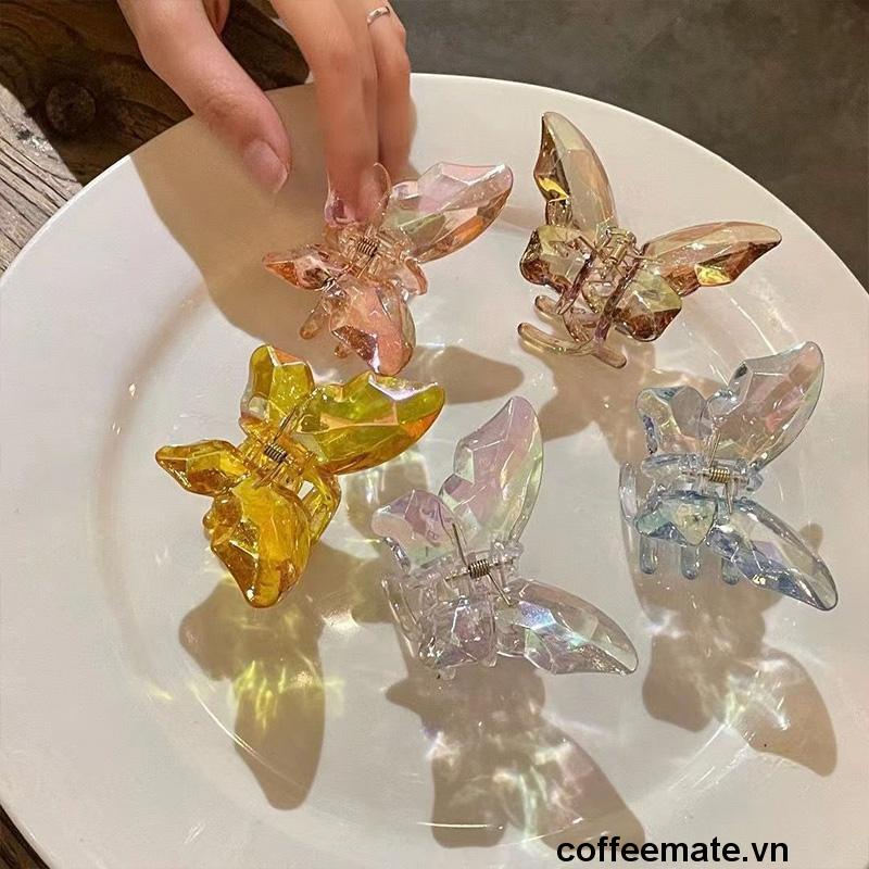 【coffeemate】⚡ Kẹp Tóc Càng Cua Cỡ Lớn Hình Bướm Màu Sáng Thời Trang Mùa Hè Hàn Quốc Cho Nữ