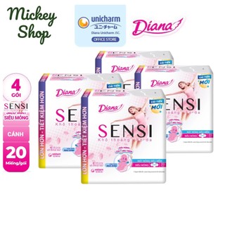 Combo 4 gói bvs diana sensi siêu mỏng cánh
