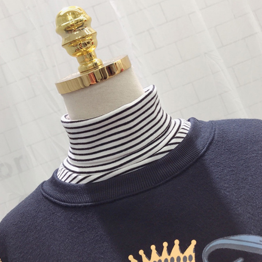 Áo Sơ Mi Cổ Cao Giả Hai Lớp Ấm Áp Có Thể Tháo Rời Cho Nữ