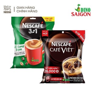 Combo 2 bịch cà phê hòa tan nescafé 3in1 vị rang đậm và cà phê việt đen đá