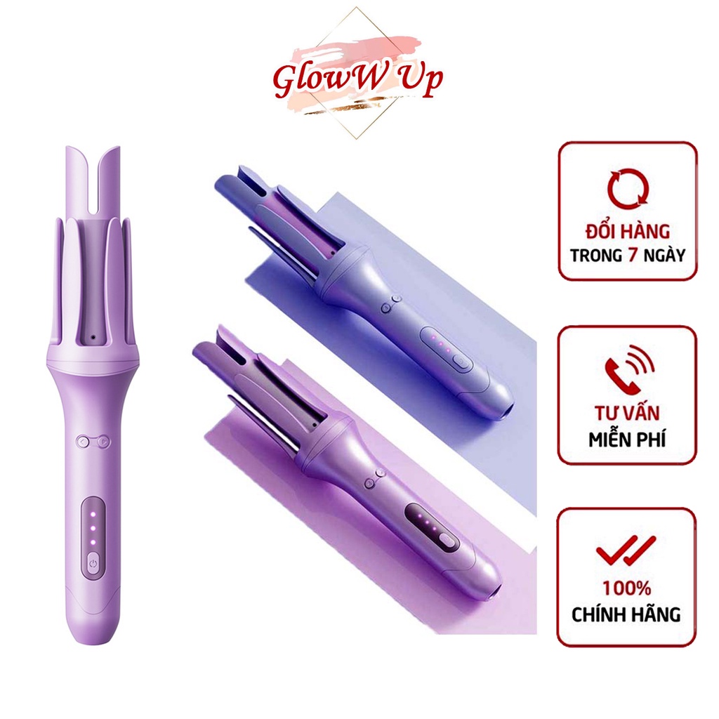 Máy Uốn Tóc Tự Động Xoay 360 Độ Mini Cao Cấp 3 In 1 Máy Làm Tóc Xoăn Tự Xoay Kiêm Máy Ép Tóc Duỗi Tóc Ion Âm Tiện Dụng