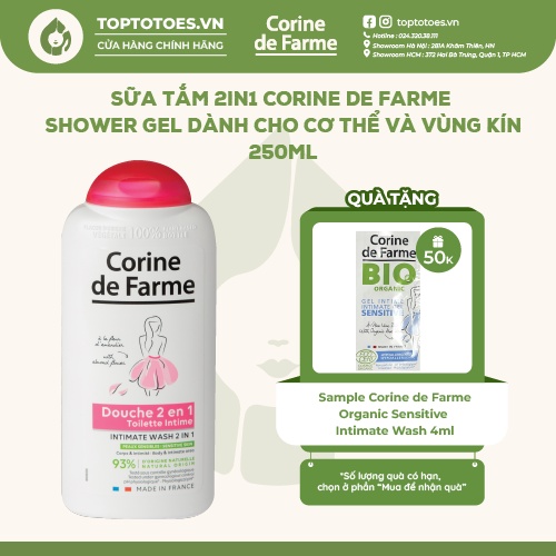 Sữa tắm 2in1 Corine De Farme Shower Gel 250ml