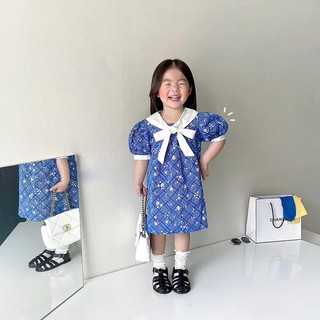 [Hàng Loại I] Váy bé gái thắt nơ đáng yêu - đầm trẻ em suông thoải mái vui chơi G22