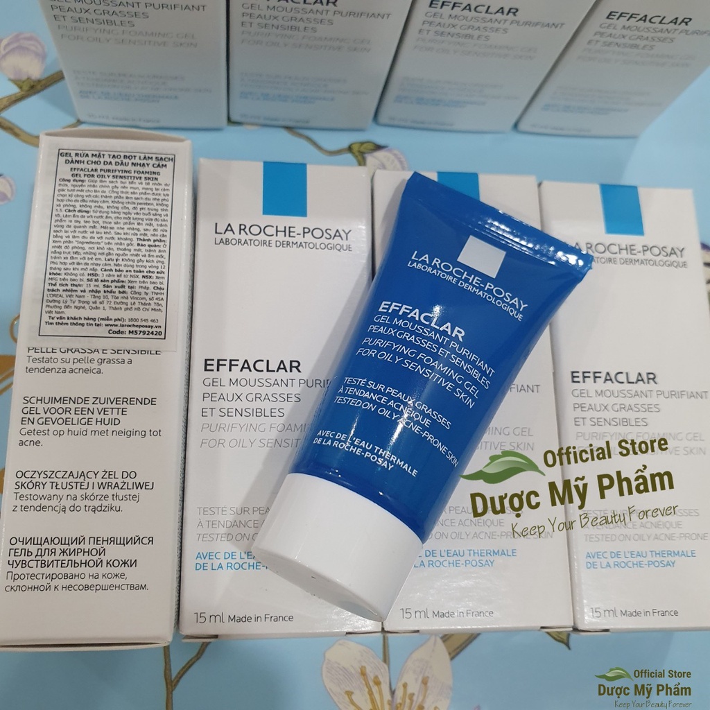 Gel rửa mặt tạo bọt cho da dầu, da nhạy cảm La Roche Posay Effaclar Foaming Gel