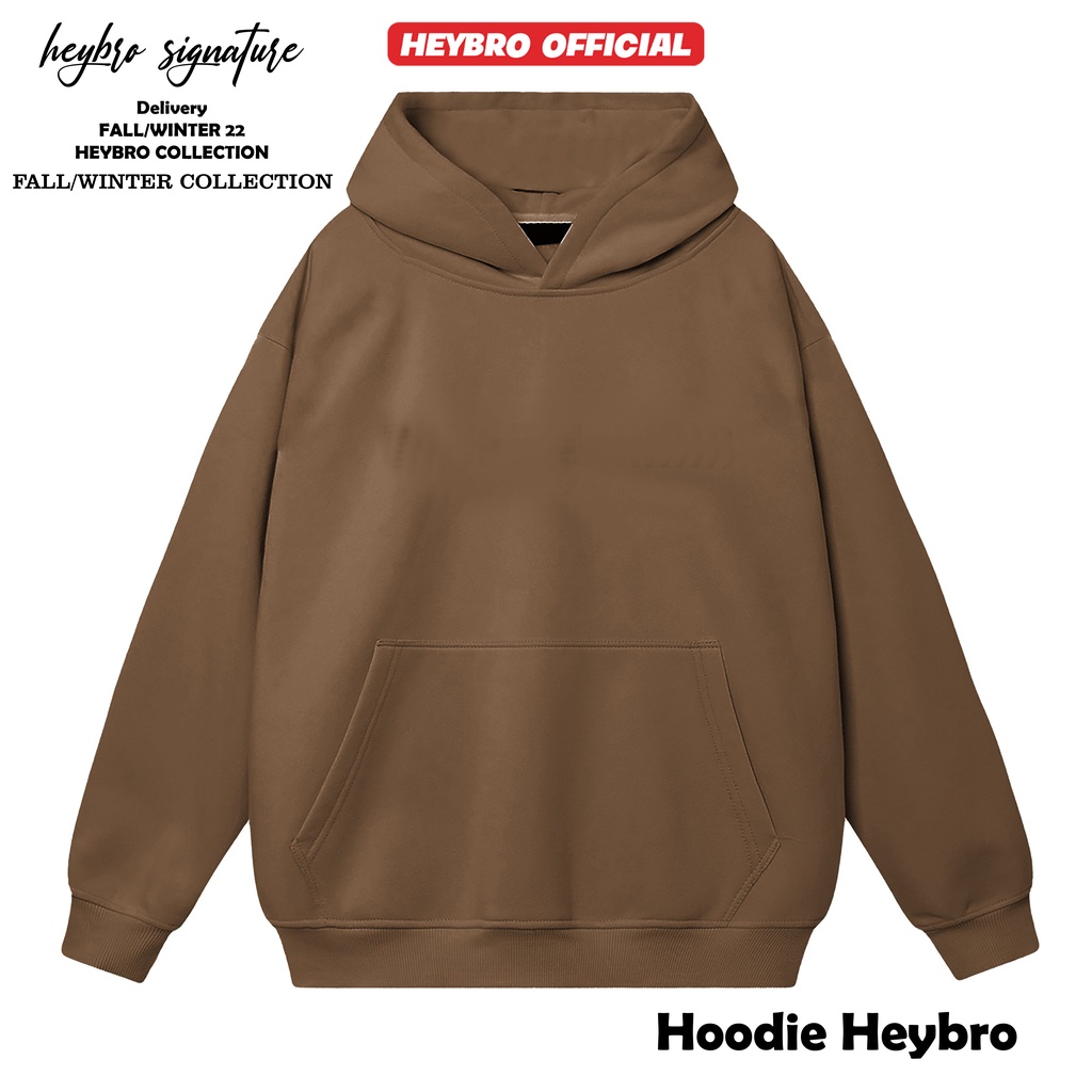 Áo hoodie nam nữ unisex Local Brand HEYBRO form rộng chất nỉ bông nhiều màu phong cách GenZ