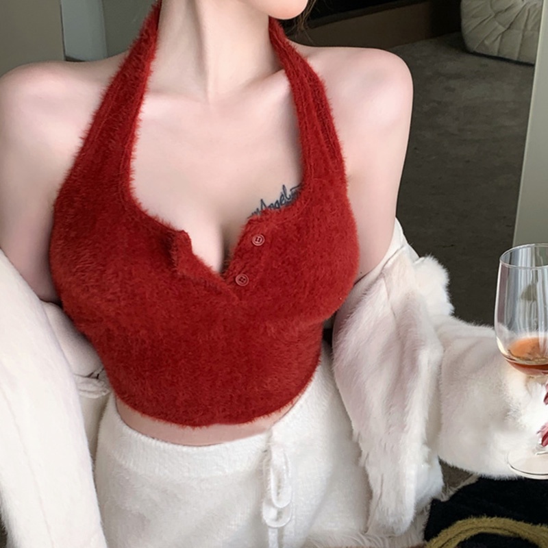 Áo Tank Top Hai Dây Màu Sắc Đơn Giản Quyến Rũ Cho Nữ