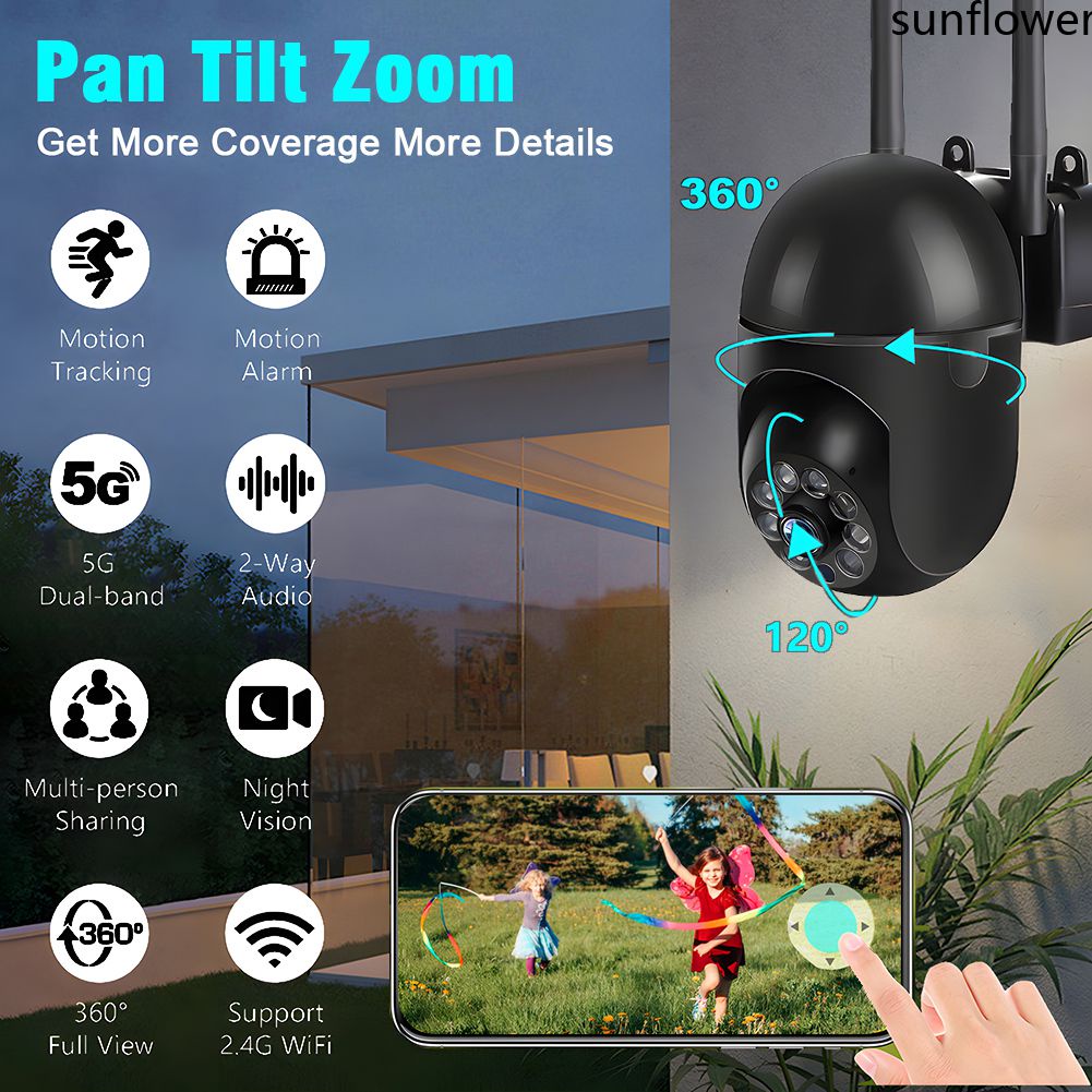 Camera Ip Wifi Không Dây Hd 3mp Camera Quan Sát Ngoài Trời Quan Sát Ban Đêm Tần Số Kép 2.4G 5G Ứng Dụng Phát Hiện Chuyển Động Giám Sát Video: Ycc365plus Pk V380pro Yoosee-sun. Vn