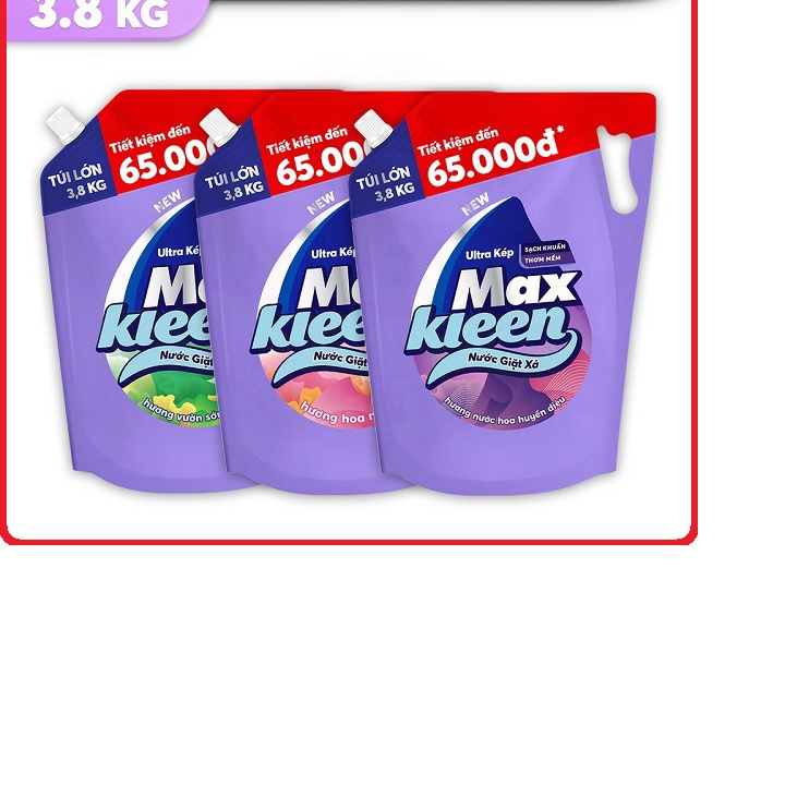 Nước giặt xả Maxkleen túi 3.8kg - cam kết hàng đúng mô tả sản xuất theo công nghệ hiện đại an toàn cho người sử dụn