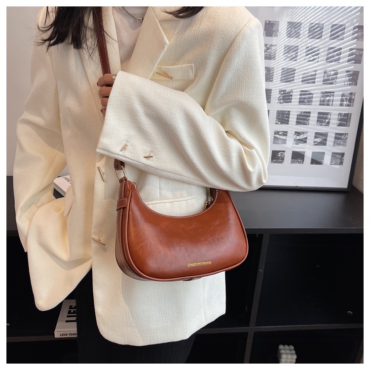 Túi Đeo JASMIN NOIR Chéo Da PU Hình Bán Nguyệt Đơn Giản Cho Nữ