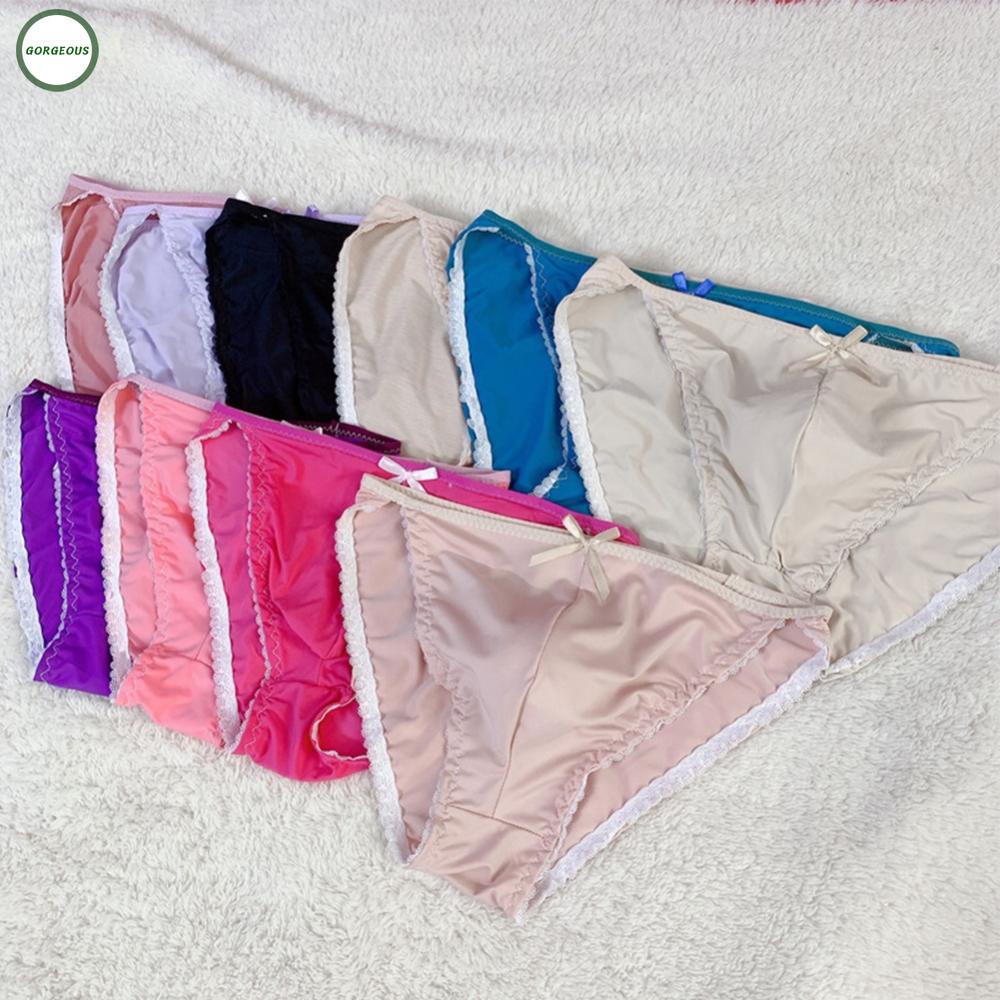 GORGEOUS~Sexy Men Ice-Silk Sheer Bulge Pouch Bikini Briefs Thong Underwear Underpants 2XL