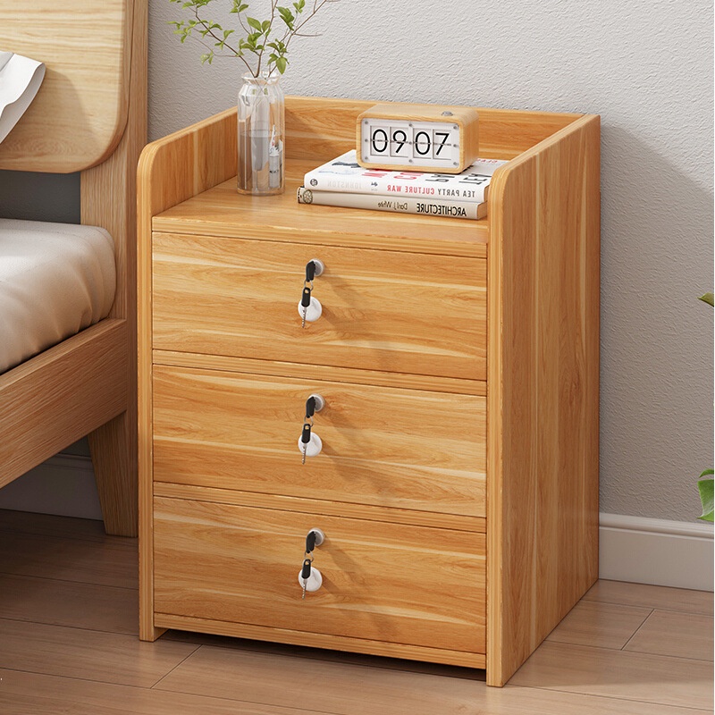 Tab đầu giường - Tủ nhỏ gọn 3 ngăn kéo có khóa