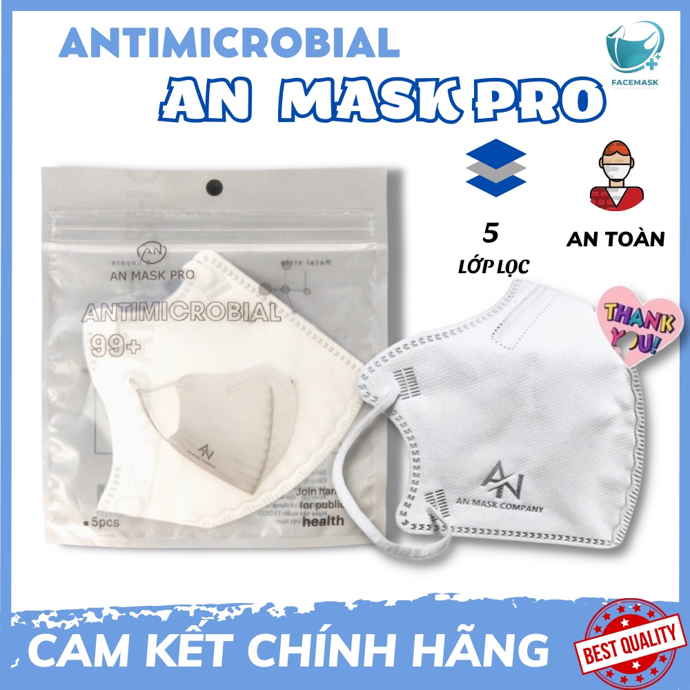 SET 50C Cái Khẩu Trang N99 6D AnMask Pro 5 lớp lọc công nghệ nano loại bỏ 99% bụi mịn,vi khuẩn đạt chuẩn Hoa Kỳ.