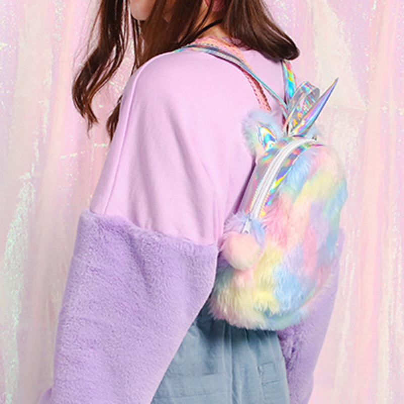 Ba Lô Hình Kỳ Lân Nhồi Bông Mini Dễ Thương Cho Nữ HYOY jp5