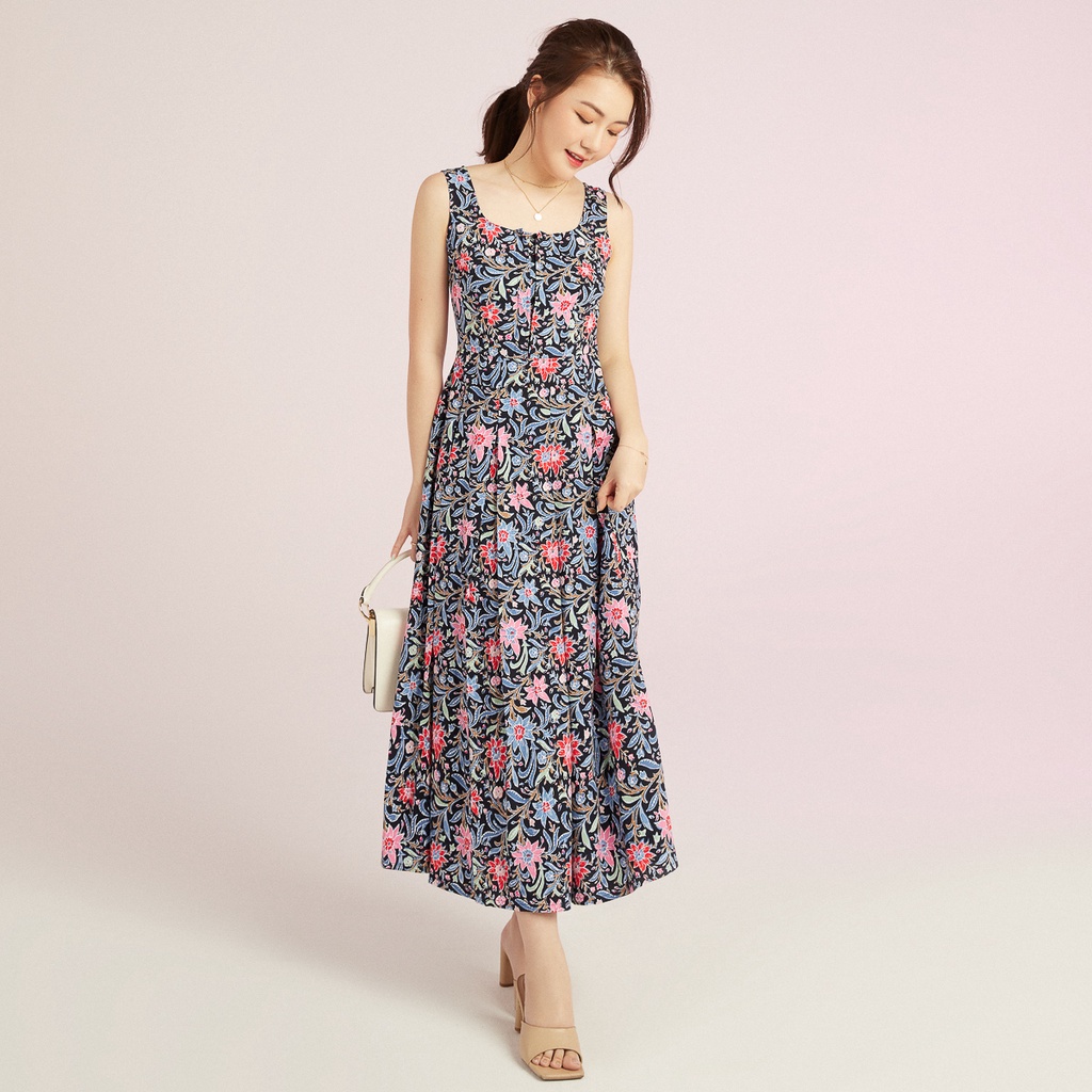 Đầm Maybi xếp ly dài không tay